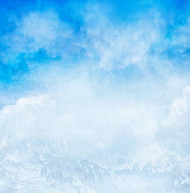 Arkaplan olarak renkli romantik gökyüzü. Suluboya