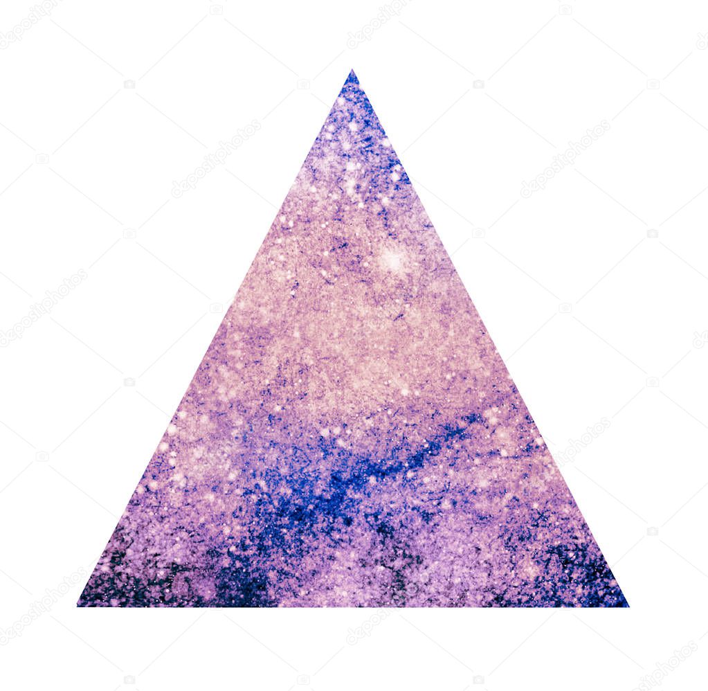 Watercolor triangle on white