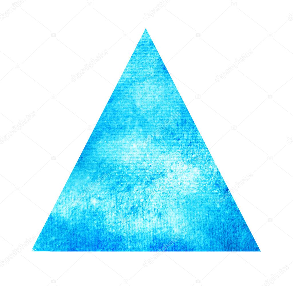 Watercolor triangle on white