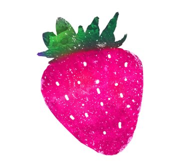 Suluboya beyaz çilek