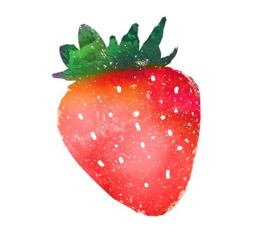 Suluboya beyaz çilek