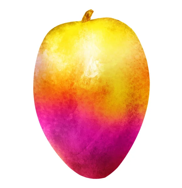 Watercolor mango on white — ストック写真