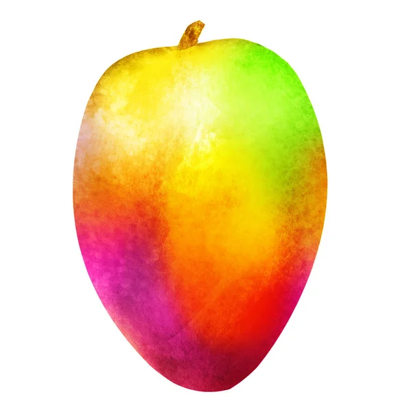Akwarela mango na białym — Zdjęcie stockowe