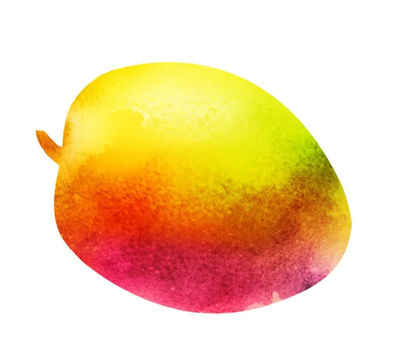 Aquarell Mango auf Weiß — Stockfoto