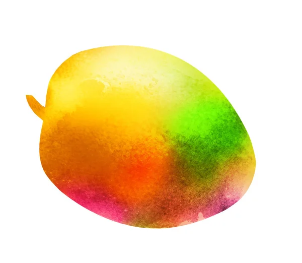 Watercolor mango on white — ストック写真