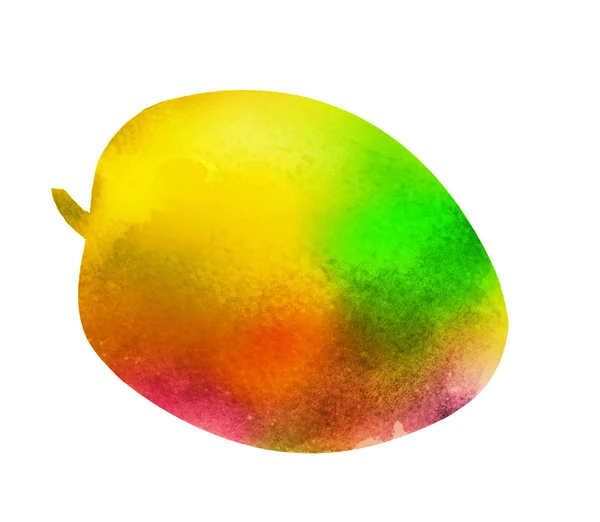 Watercolor mango on white — ストック写真