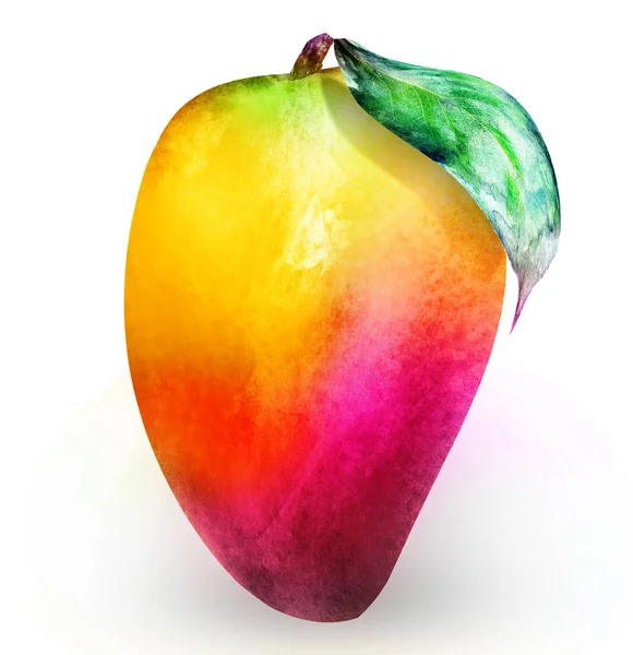 Mango acuarela sobre blanco — Foto de Stock