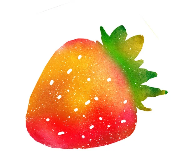 Watercolor strawberry on white — Stock Photo, Image