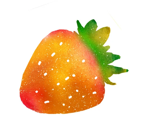 Watercolor strawberry on white — Stock Photo, Image