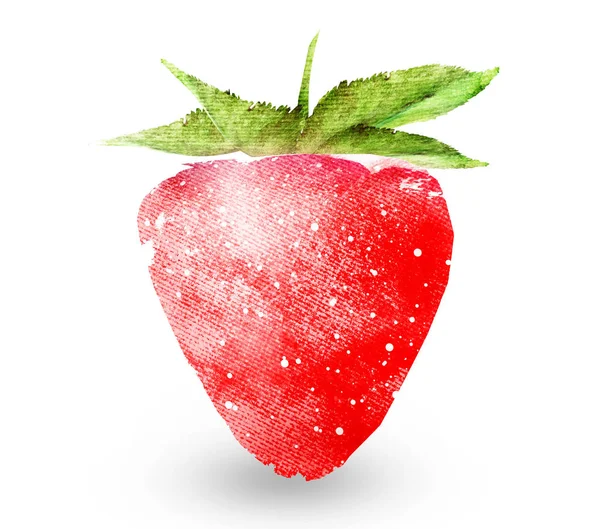 Acuarela fresa en blanco — Foto de Stock