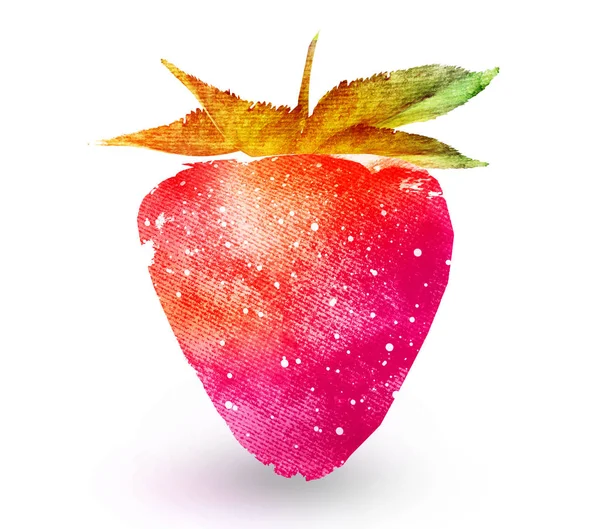 Watercolor strawberry on white — Stock Photo, Image