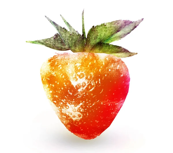 Acuarela fresa en blanco — Foto de Stock