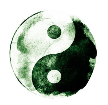 Yin ve Yang 'ın suluboya iç çekişi