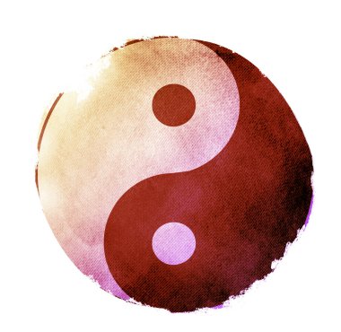 Yin ve Yang 'ın suluboya iç çekişi