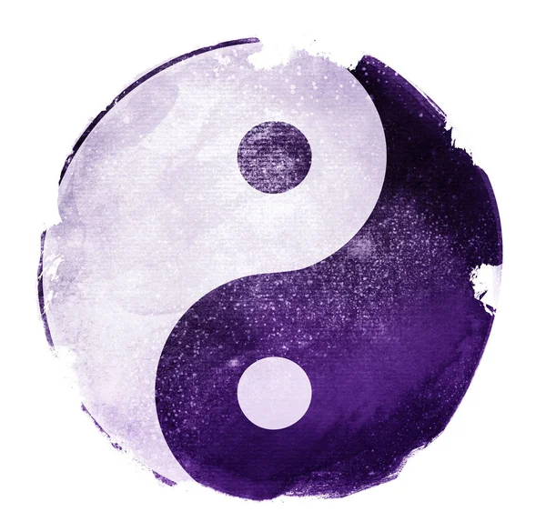 Suspiro aquarela de Yin e yang — Fotografia de Stock