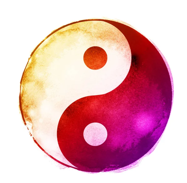 Watercolor sigh of Yin and yang