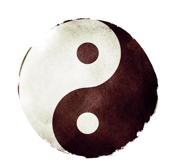 Suspiro aquarela de Yin e yang — Fotografia de Stock