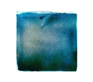 Arkaplan olarak beyaz üzerine suluboya kare