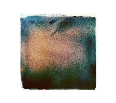 Arkaplan olarak beyaz üzerine suluboya kare