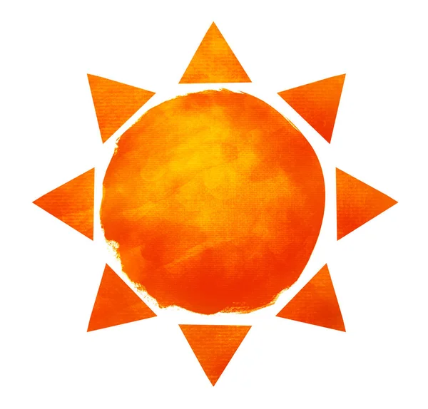 Pomarańczowa Żółta Plama Akwarelowa Izolowana Białym Tle — Zdjęcie stockowe