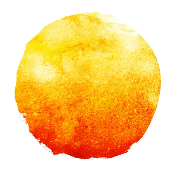 Orange Och Gul Akvarell Fläck Isolerad Vit Bakgrund — Stockfoto