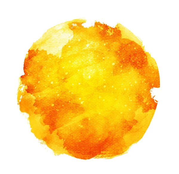 Orange Och Gul Akvarell Fläck Isolerad Vit Bakgrund — Stockfoto