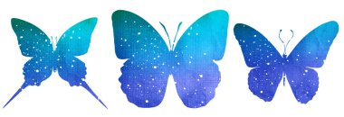 Kelebek silueti beyaz arkaplanda izole edildi