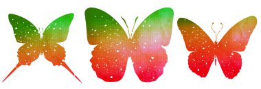 Kelebek silueti beyaz arkaplanda izole edildi