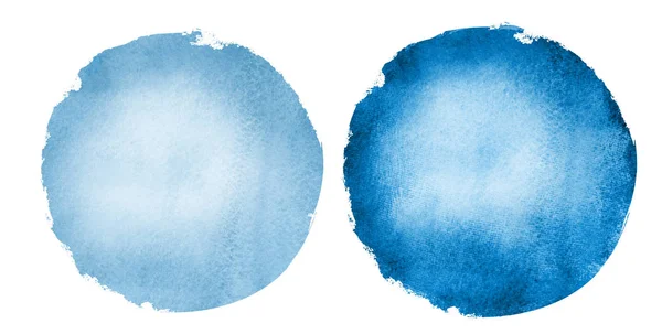 Deux Cercles Aquarelle Sur Fond Blanc — Photo