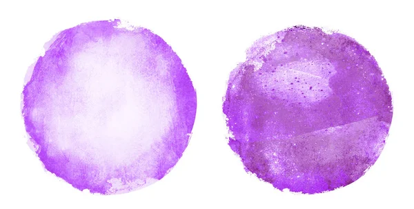 Two Watercolor Circles White Background — Stock Photo, Image