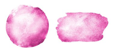 İki suluboya daire ve arkaplan olarak beyaz üzerinde dikdörtgen