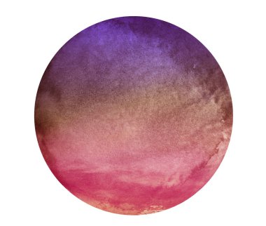 Romantik Watercolor gökyüzü arkaplanı beyaza izole edildi