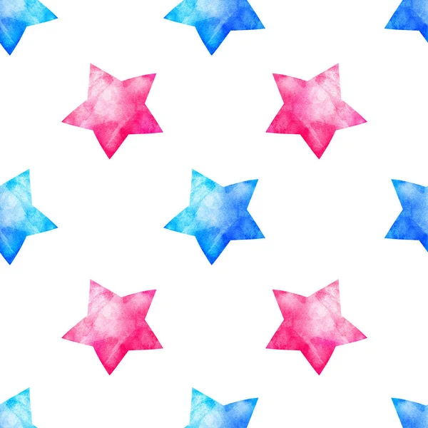 Seamless Watercolor Pattern Stars — Stock Photo, Image