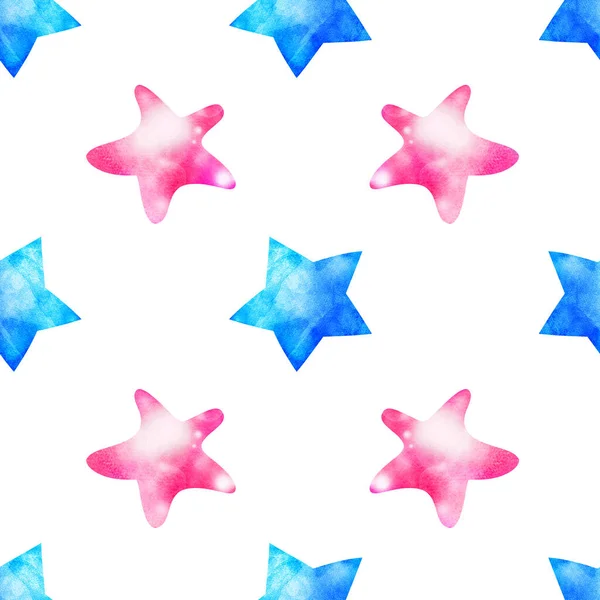 Seamless Watercolor Pattern Stars — Stock Photo, Image