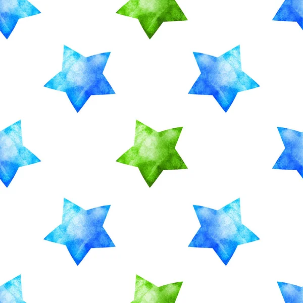 Seamless Watercolor Pattern Stars — Stock Photo, Image