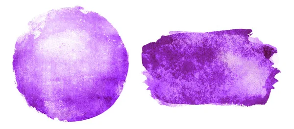 Two Watercolor Circle Rectangle White Background — Stock Photo, Image