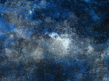 Arka planda yıldızlar olan gece gökyüzü. Suluboya