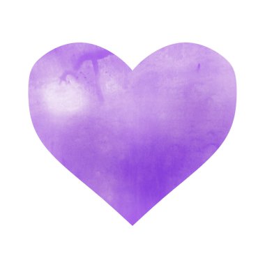 suluboya kalp beyaz üzerine soyut kalp 