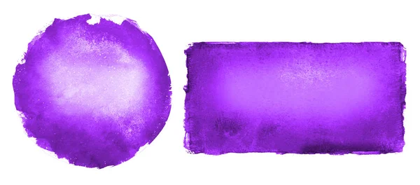 Two Watercolor Circle Rectangle White Background — Stock Photo, Image