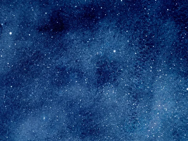Arka planda yıldızlar olan gece gökyüzü. Suluboya