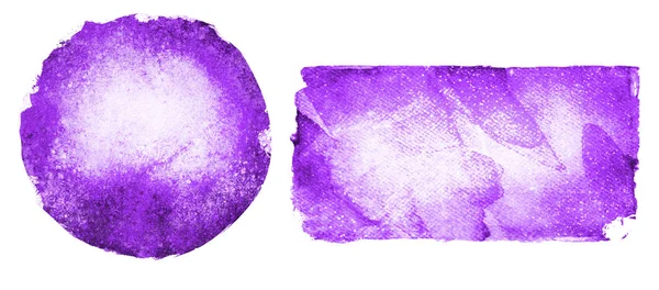 Two Watercolor Circle Rectangle White Background — Stock Photo, Image