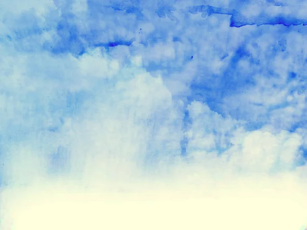 Ciel Couleur Avec Des Nuages Comme Arrière Plan Aquarelle — Photo