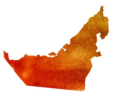 Suluboya arka planı siluet olarak. Birleşik Arap Emirlikleri