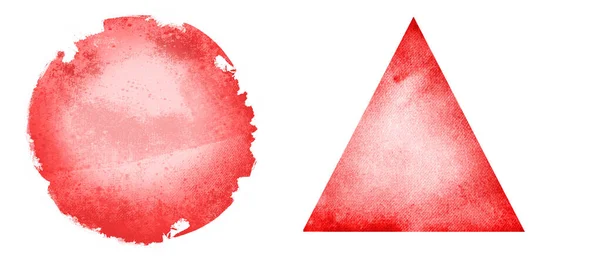 Two Watercolor Circle Triangle White Background — Stock Photo, Image