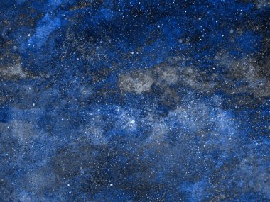 Arka planda yıldızlar olan gece gökyüzü. Suluboya
