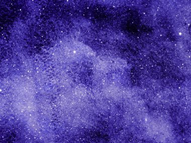 Arka planda yıldızlar olan gece gökyüzü. Suluboya