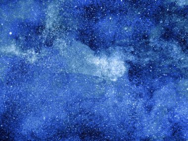 Arka planda yıldızlar olan gece gökyüzü. Suluboya