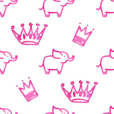 Filler ve taçlarla kusursuz bir desen.