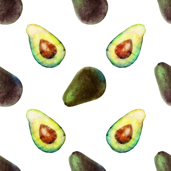 Modello Senza Cuciture Con Avocado — Foto Stock