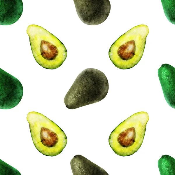 Modello Senza Cuciture Con Avocado — Foto Stock